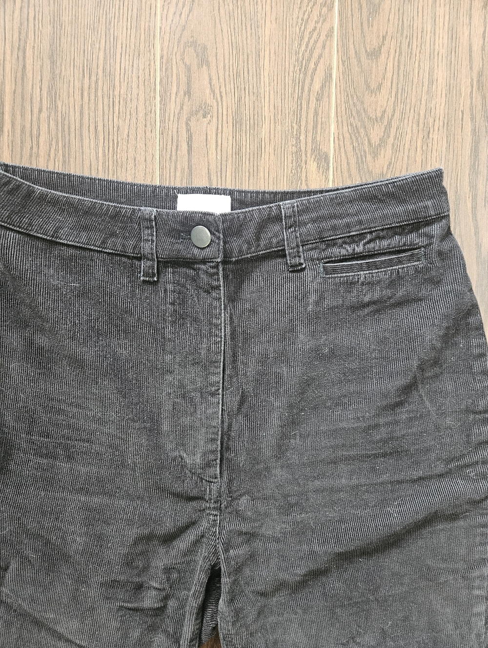 Aritzia Wilfred Free Black Corduroy Straight-Leg Pants Size 8 - Picture 7 of 7